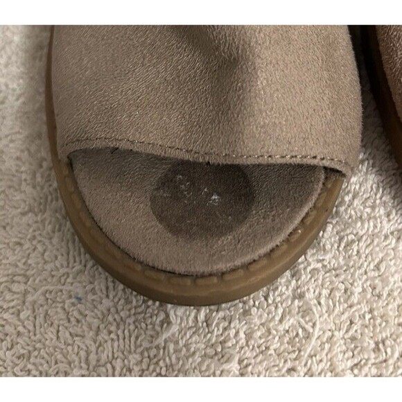 SODA Women's Size 10 SHOES RATON-S ANKLE BOOTIE OPEN TOE WITH FRINGE Light TAUPE - Picture 6 of 9